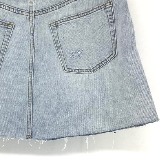Free People Distressed Ripped Denim Mini Skirt NWT - Picture 6 of 6